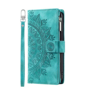 Protection iPhone Mandala Zip Portefeuille Cuir Gaufré Porte-Cartes - Coques pour téléphones portables GoHappy