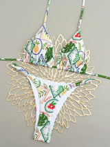 Bikini Tropicana String Triangle Femme Imprimé Exotique Rembourré - maillots de bain femme GoHappy