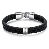 Bracelets Cuir Acier Personnalisé Gravure Prénoms Famille