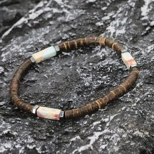 Coconut Coast bracelet homme perles coco et pierres naturelles - GoHappy