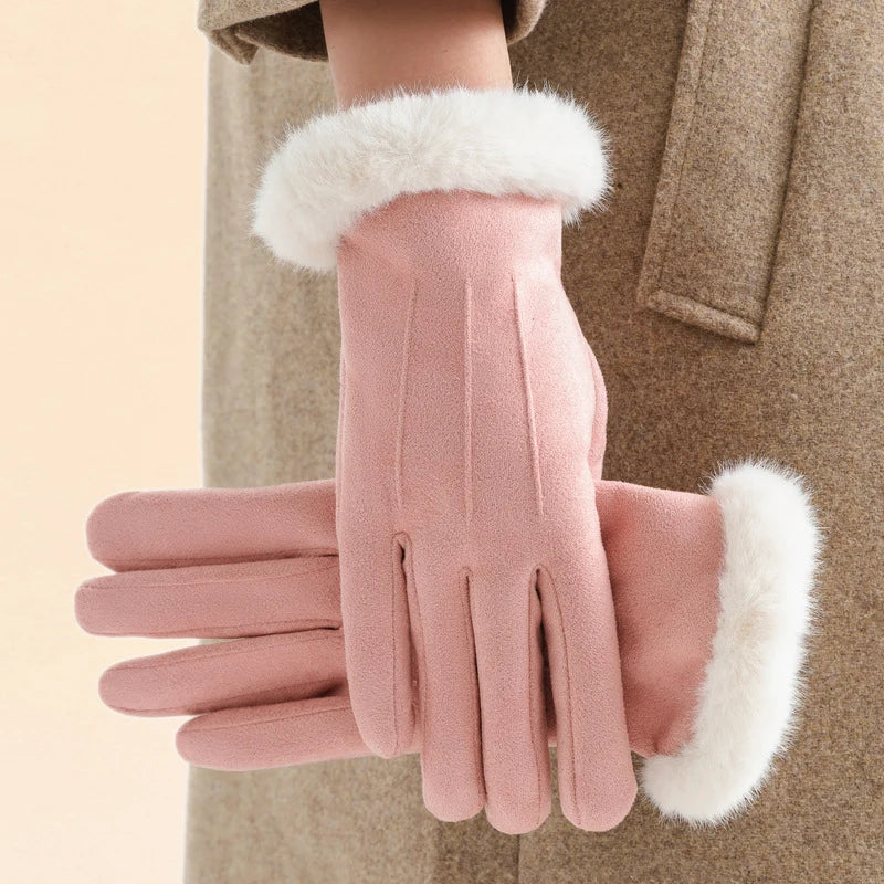 Gants Hiver Fausse Fourrure Compatibles Smartphone