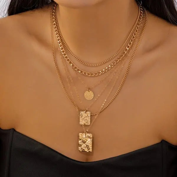 Colliers style bohème multirangs œil et croix