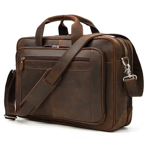 sacoche ordinateur homme cuir marron vintage messenger business GoHappy.fr