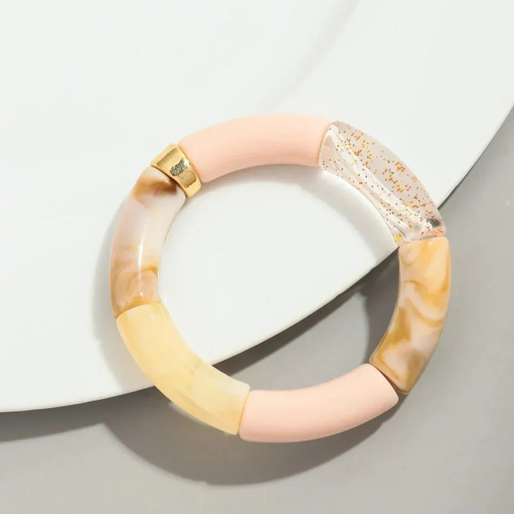 Bracelets acryliques bohème femme – 28 modèles colorés à mixer - Bijou Bracelet GoHappy