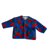 Manteau Enfant Laine Agneau Motifs Fleurs Épais Doublé Velours Hiver