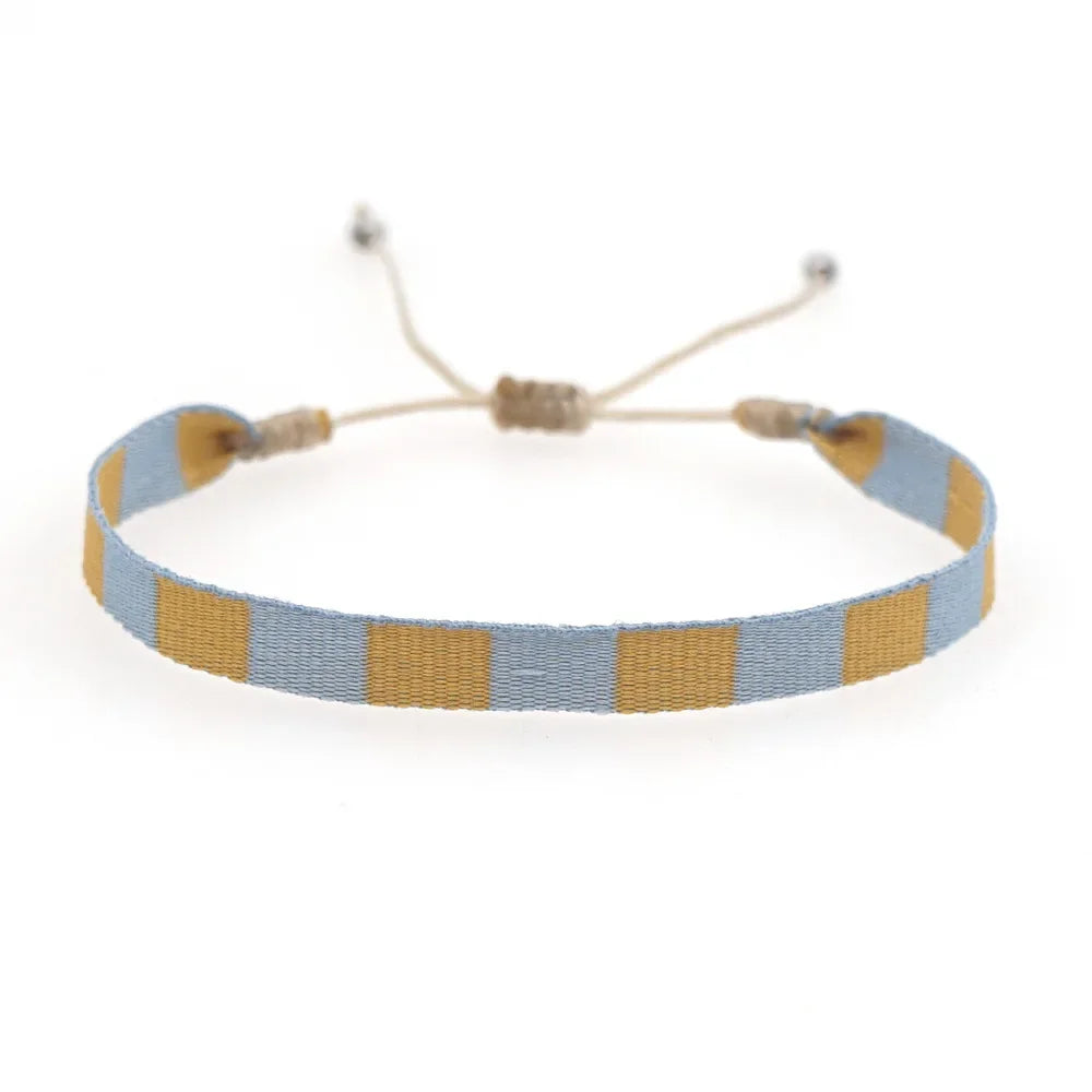 Bracelet Tissé Main Colombie Motifs Ethniques Bohème Amitié - bracelets tissés GoHappy