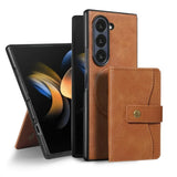 étui de protection portefeuille cuir marron pour smartphone élégant GoHappy.fr