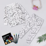 Pyjama Enfant à Colorier Créatif Réutilisable 6 Feutres Inclus