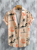 Chemises imprimées Palmiers homme été style décontracté vacances