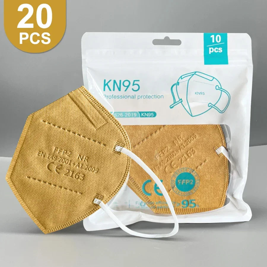Masques FFP2 KN95 Certifiés CE 5 Couches Colorés Lot 20 Adulte - Masque FFP2 GoHappy
