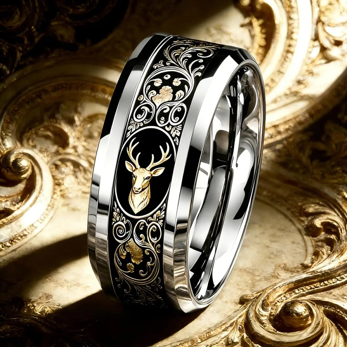 Symboles & Légendes bague unisexe 8 mm 4 motifs