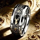 Symboles & Légendes bague unisexe 8 mm 4 motifs