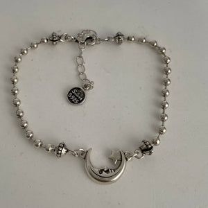 Bracelet femme Liens Bohèmes Cœur Perlé argent 925 style rétro GoHappy France