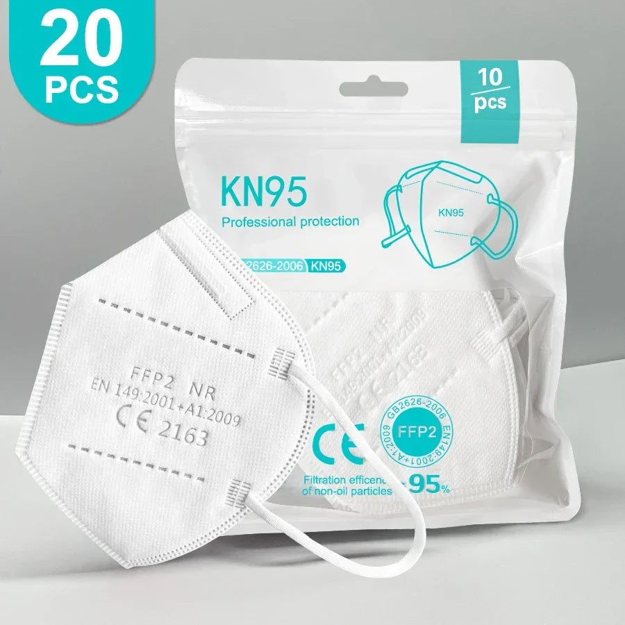 Masques FFP2 KN95 Certifiés CE 5 Couches Colorés Lot 20 Adulte - Masque FFP2 GoHappy