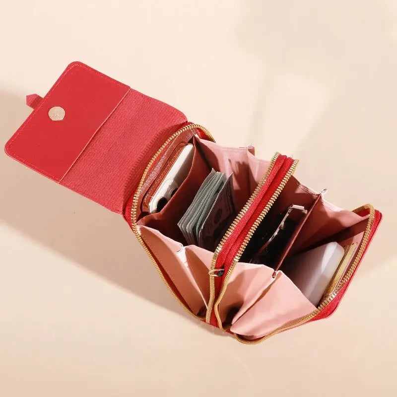 Pochette tactile smartphone et portefeuille avec bandoulière