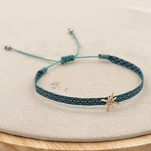 Bracelet Amitié Femme Coton Fin - Charm Cœur Strass Ajustable - bracelets femme cordon GoHappy