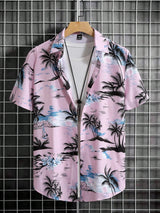 Chemises imprimées Palmiers homme été style décontracté vacances