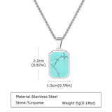 Collier Homme Acier Pierre Naturelle Pendentif Tendance Hip Hop