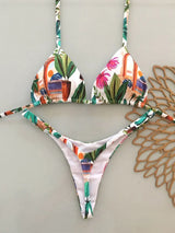 Bikini Tropicana String Triangle Femme Imprimé Exotique Rembourré - maillots de bain femme GoHappy