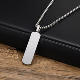 Collier Homme Acier Barre Minimaliste Géométrique Style Épuré