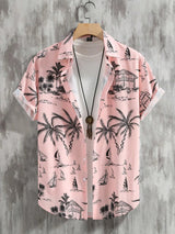 Chemises imprimées Palmiers homme été style décontracté vacances