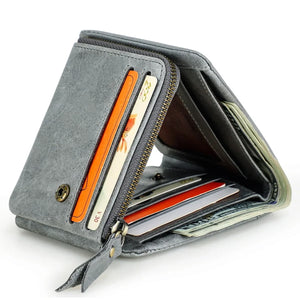 Marius portefeuille homme trois volets, coloris Gris Ardoise, ouvert