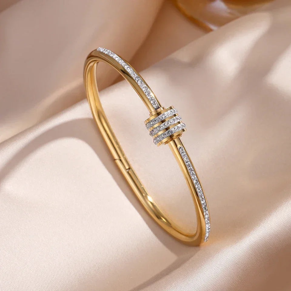 Riviera Glow bracelets joncs femme zircon empilables - bracelet femme GoHappy