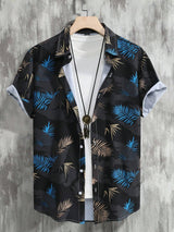 Chemises imprimées Palmiers homme été style décontracté vacances