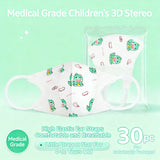 Masques Enfant Protection Cartoon 3 Couches 4-12 Ans Lot 30 pièces
