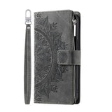Protection iPhone Mandala Zip Portefeuille Cuir Gaufré Porte-Cartes - Coques pour téléphones portables GoHappy