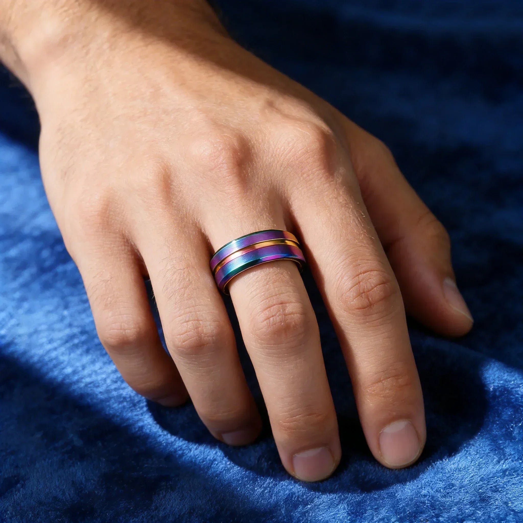 Bagues Iron Soul Homme Anneau Large Multicolore Collection - bague homme GoHappy