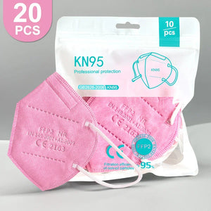 Masques FFP2 KN95 Certifiés CE 5 Couches Colorés Lot 20 Adulte - Masque FFP2 GoHappy