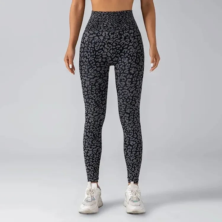 Legging Yoga Femme Taille Haute | Imprimé Léopard Sans Coutures | Gainant & Galbe Fessier - leggings GoHappy