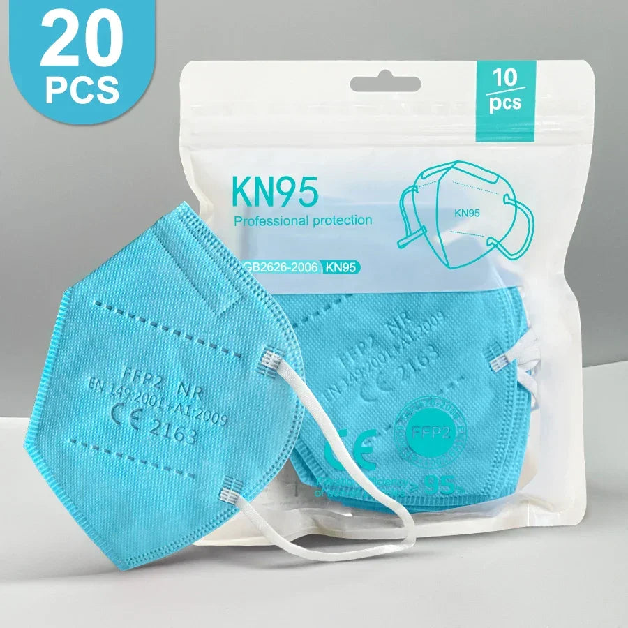 Masques FFP2 KN95 Certifiés CE 5 Couches Colorés Lot 20 Adulte - Masque FFP2 GoHappy