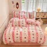 Housse Couette Velours Enfant Motifs Cartoon Douce Chaude 150-220cm