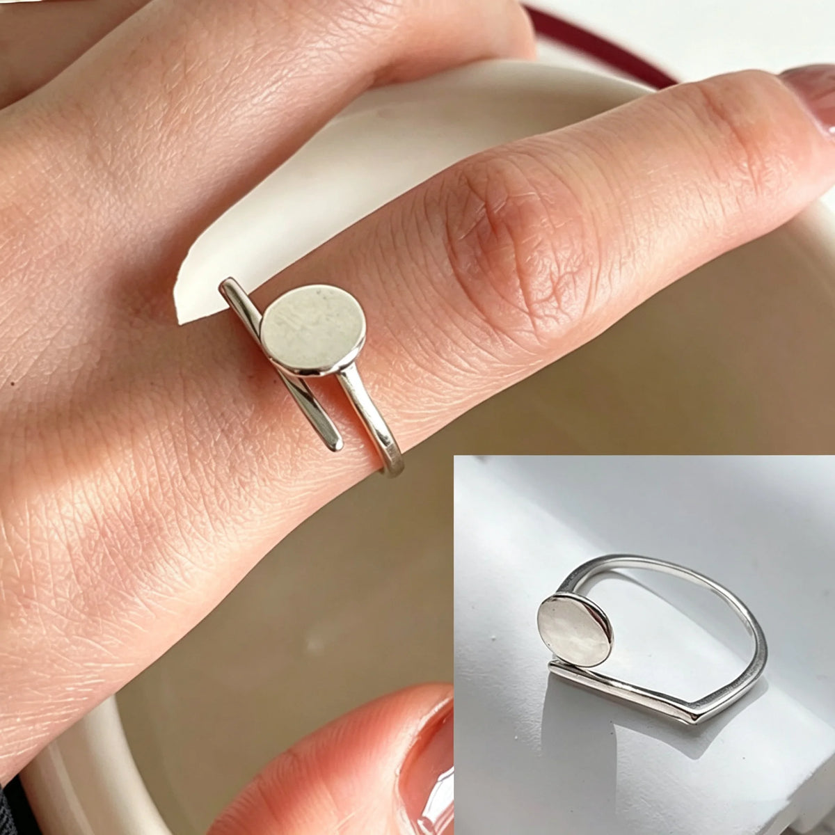Bague femme Atelier Reflets Disque Opalin bijou fantaisie GoHappy France