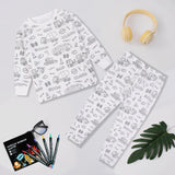 Pyjama Enfant à Colorier Créatif Réutilisable 6 Feutres Inclus