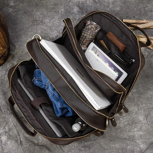 sac à dos voyage marron avec compartiment ordinateur et tablette GoHappy.fr