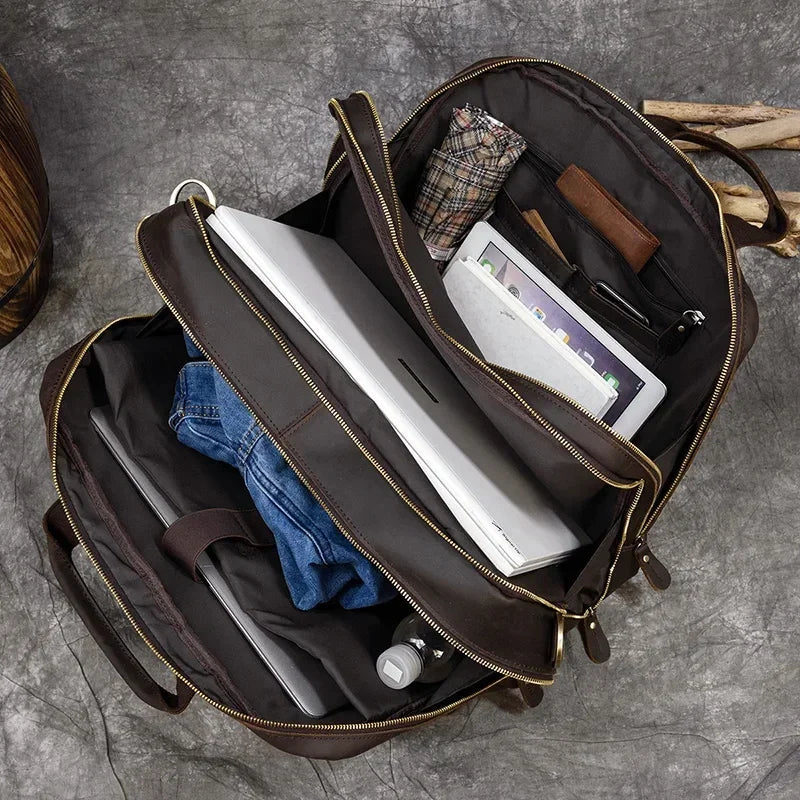 sac à dos voyage marron avec compartiment ordinateur et tablette GoHappy.fr