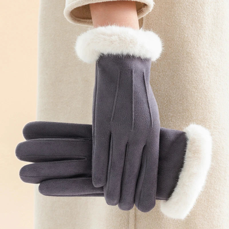 Gants Hiver Fausse Fourrure Compatibles Smartphone