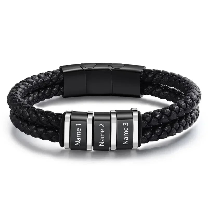 Bracelet En Cuir noir et petites pointes Bracelet En Cuir noir et petites pointes