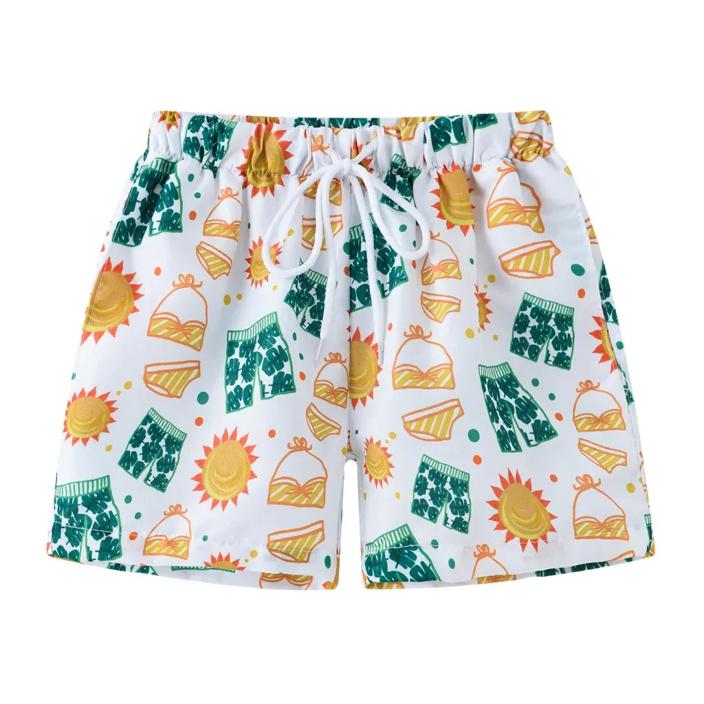 Short Bain Enfant Garçon Imprimé Coloré Plage Été 2 à 8 Ans - boxer de bain GoHappy
