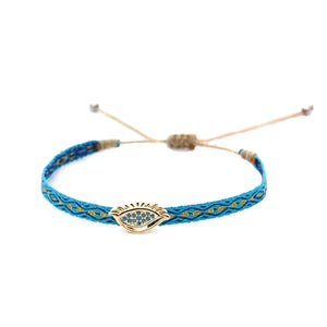 Bracelet Amitié Femme Coton Fin - Charm Cœur Strass Ajustable - bracelets femme cordon GoHappy