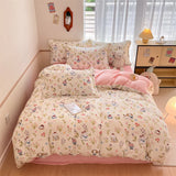 Housse Couette Velours Enfant Motifs Cartoon Douce Chaude 150-220cm