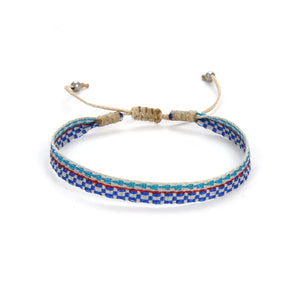 Bracelet Tissé Main Colombie Motifs Ethniques Bohème Amitié - bracelets tissés GoHappy