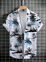 Chemises imprimées Palmiers homme été style décontracté vacances