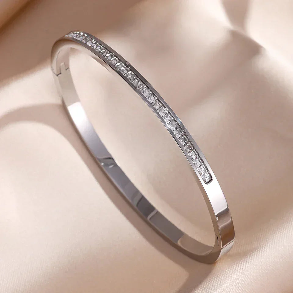 Riviera Glow bracelets joncs femme zircon empilables - bracelet femme GoHappy