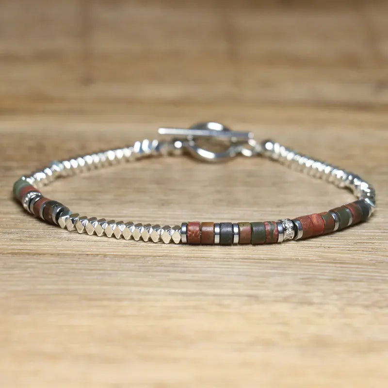 Bracelet Minimaliste Pierre Picasso & Acier Inoxydable – Fermoir OT