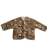 Manteau Enfant Laine Agneau Motifs Fleurs Épais Doublé Velours Hiver