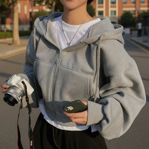 Campus Cozy sweat à capuche zippé femme doublé polaire - sweat-shirt femme GoHappy